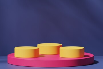 Scene with a podium for product presentation, 3d rendering