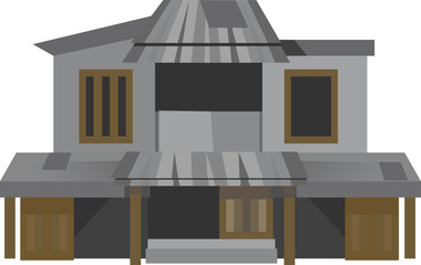 Abandoned Tin Poor House Slum Cabin Metal Place Design Isolated