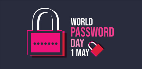 World password Day. Template for background, banner, card, poster