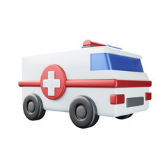 Ambulance 3D Medical Icons Set UX UI Web Design Elements 3d rendering 