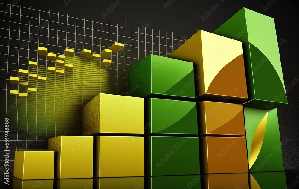 Poster background with 3d cubes of different heights creating a texture.