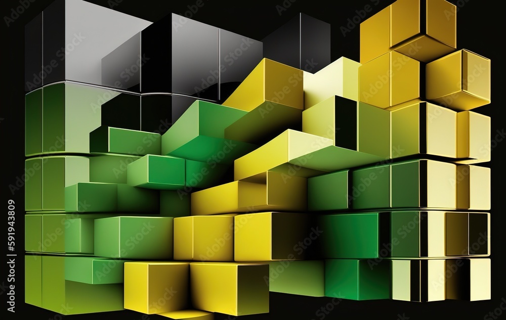 Poster background with 3d cubes of different heights creating a texture.