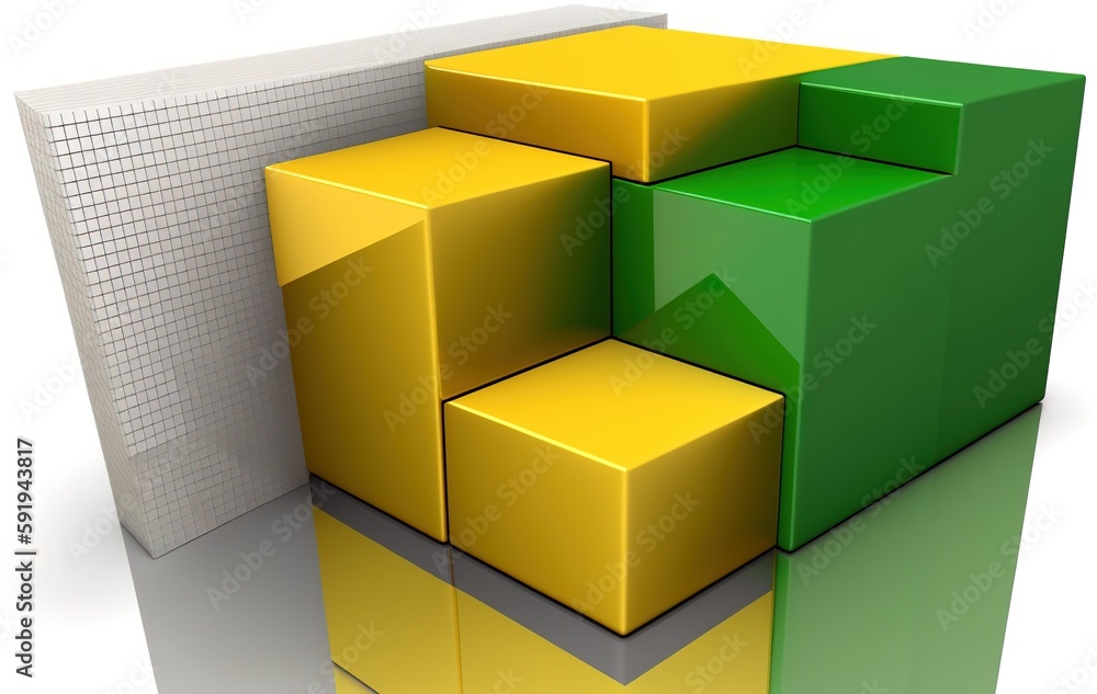 Poster background with 3d cubes of different heights creating a texture.