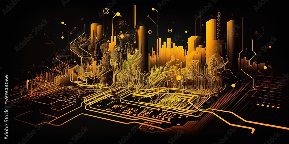 Poster digital data connection technology and big data concept
