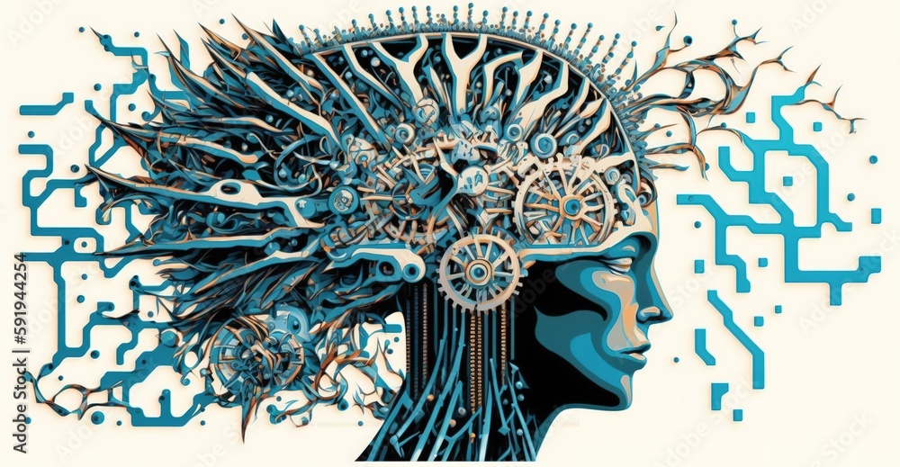 Poster artificial intelligence. technology web background. virtual concept