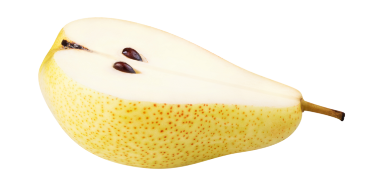 Pear half cut out