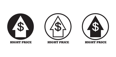 High Price Icon Vector Image Illustration Isolated on White Background
