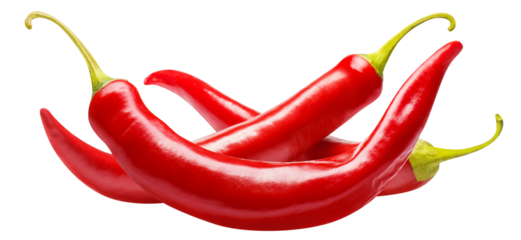 Delicious red chili peppers, cut out