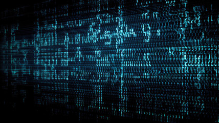 matrix code on black background created with Generative AI technology