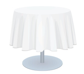 White circle tablecloth. vector illustration