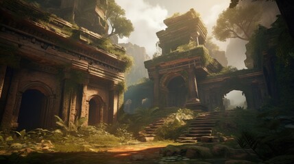 Series of environmental storytelling elements such as ruins or artifacts Game Art