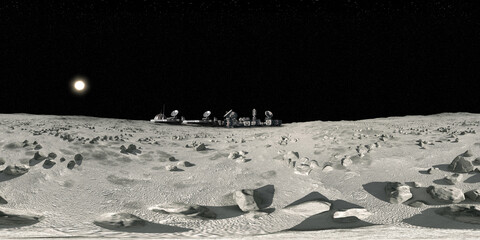 Moon Colony 360 Panorama - 591947474
