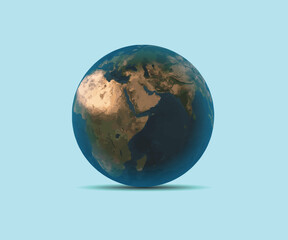 Planet Earth globe isolated. Elements of this image furnished by NASA. 3D rendering