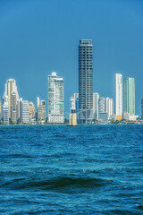 Fototapeta na wymiar skyline of new city of Cartagena, Colombia.