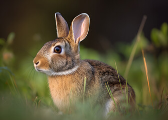 Fototapeta premium Eastern Cottontail 4 - Generative AI