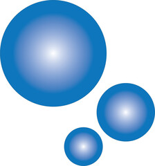 Abstract Blue Bubbles vector illustration. Transparent background.