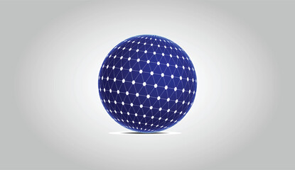 Fototapeta na wymiar Victor Spherical tesseract shape .Abstract vector blue sphere,