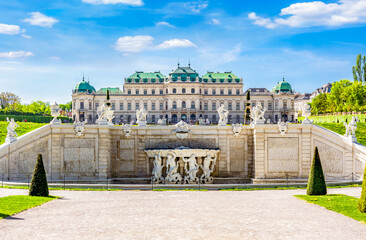 Upper Belvedere palace and gardens in Vienna, Austria - obrazy, fototapety, plakaty