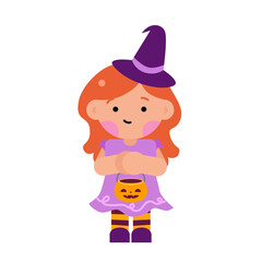 Kid with Halloween Costum Witch