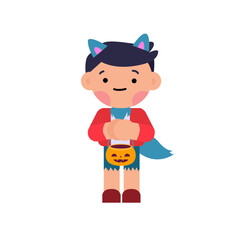 Kid with Halloween Costum Warewolf