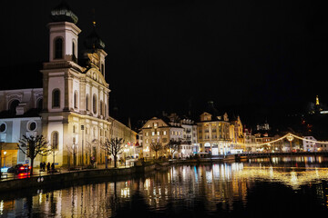 Fototapeta na wymiar Switzerland town, square, swiss square, Lucerne, Switzerland