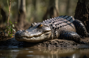 Fototapeta premium Alligator - Generative AI