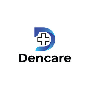 D letter modern medical logo design