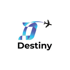 D letter modern travel logo design