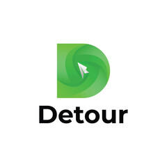 D letter modern travel logo design