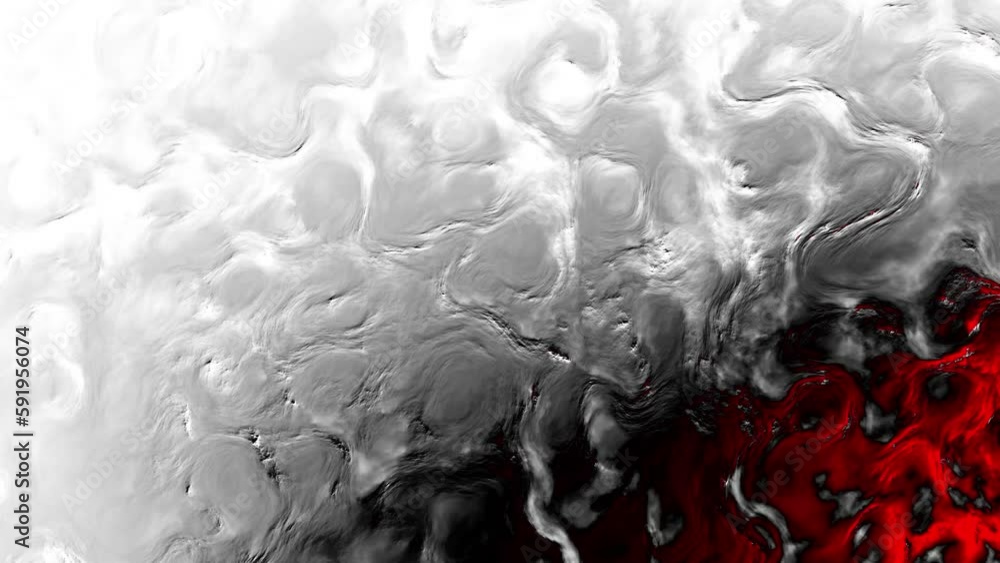 Aufkleber white - red bio forms material abstract backdrop - loop video