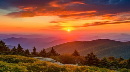Fototapeta na wymiar Sunset Over the Mountains