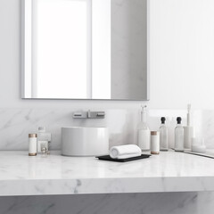 Fototapeta na wymiar Light elegant modern bathroom interior with sink