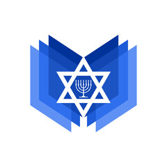 Vector illustration of the Jewish Star of David symbol combined with decorative design elements. - obrazy, fototapety, plakaty