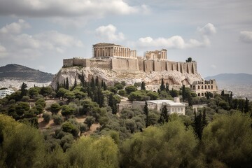 Fototapeta na wymiar The Acropolis in Athens Greece, generative artificial intelligence 