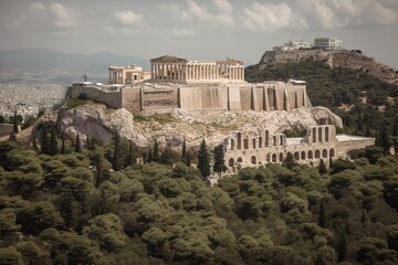 Fototapeta na wymiar The Acropolis in Athens Greece, generative artificial intelligence 