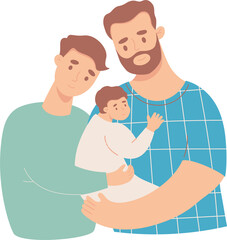 Happy lgbt family  with baby