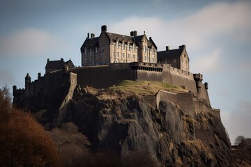 The Edinburgh Castle in Scotland, generative artificial intelligence
 - obrazy, fototapety, plakaty
