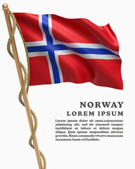 White Backround Flag Of NORWAY