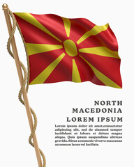 White Backround Flag Of NORTH MACEDONIA