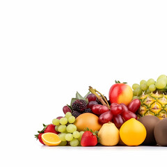 Fruits Banner Isolated On White Banner 