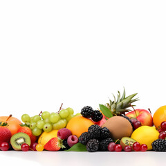 Fruits Banner Isolated On White Banner 