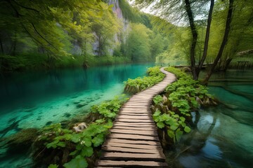 The Plitvice Lakes National Park in Croatia, generative artificial intelligence
