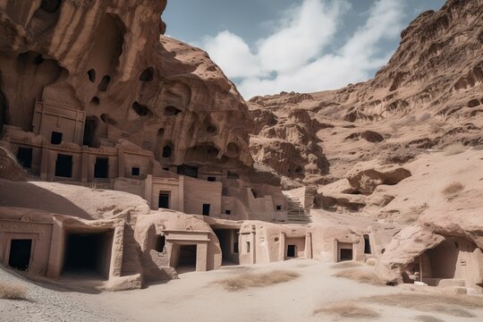 The Petra archaeological site in Jordan , generative artificial intelligence
