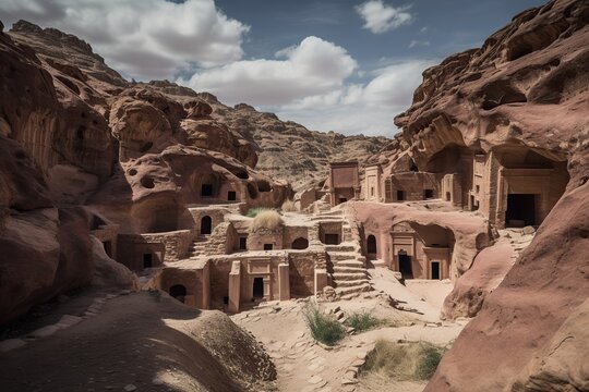 The Petra archaeological site in Jordan , generative artificial intelligence
