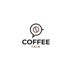 Vector coffee talk logo design concept template illustration idea