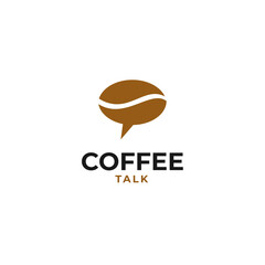 Vector coffee talk logo design concept template illustration idea