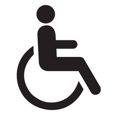 Icono de hombre en silla de rueda. Vector