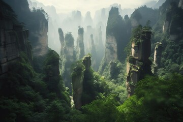 The Zhangjiajie National Forest Park in China, generative artificial intelligence
