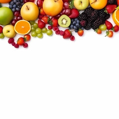 Naklejka na ściany i meble Fruit Isolated On White Background. Generative AI