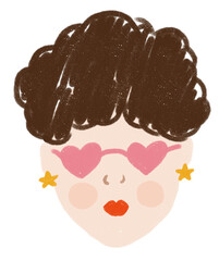 Character face drawn style cute love peace valentine day illustration